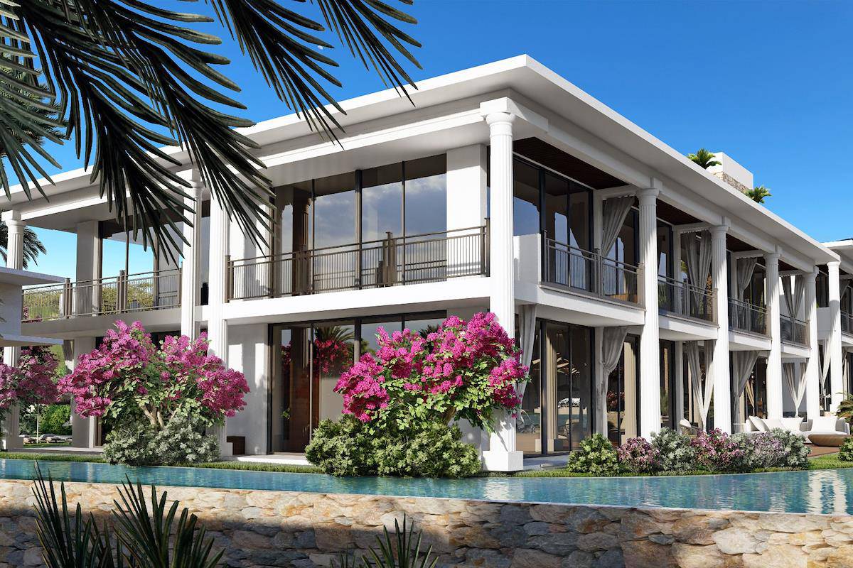 Villa topluluğunun havadan görünümü
