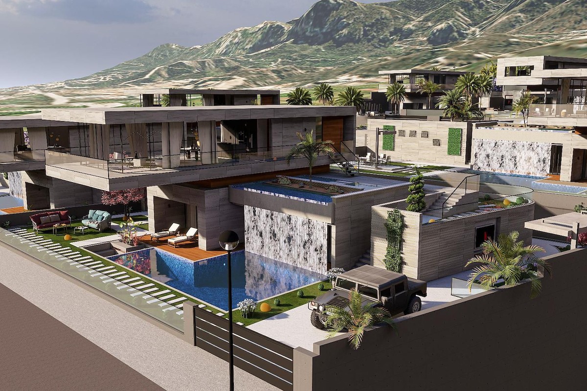 Aerial view of the villa community